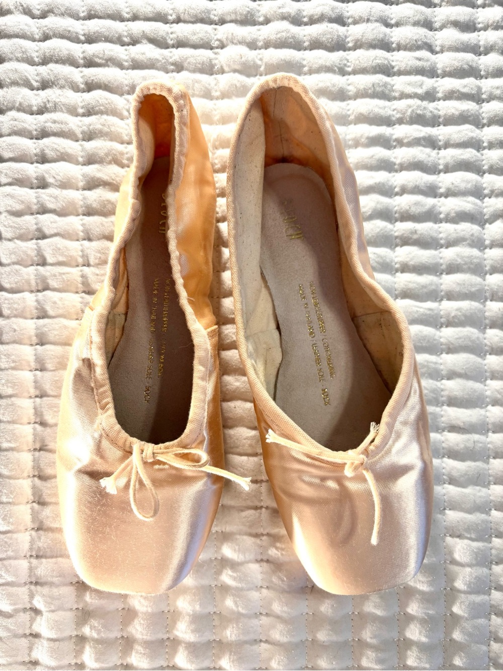 Bloch Light Pink Satin Ballet Flats with Bow